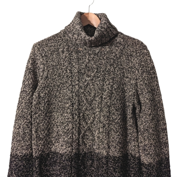 Vince Wool Yak Blend Turtleneck Chunky Cable Knit Ribbed Pullover Sweater - Picture 3 of 14